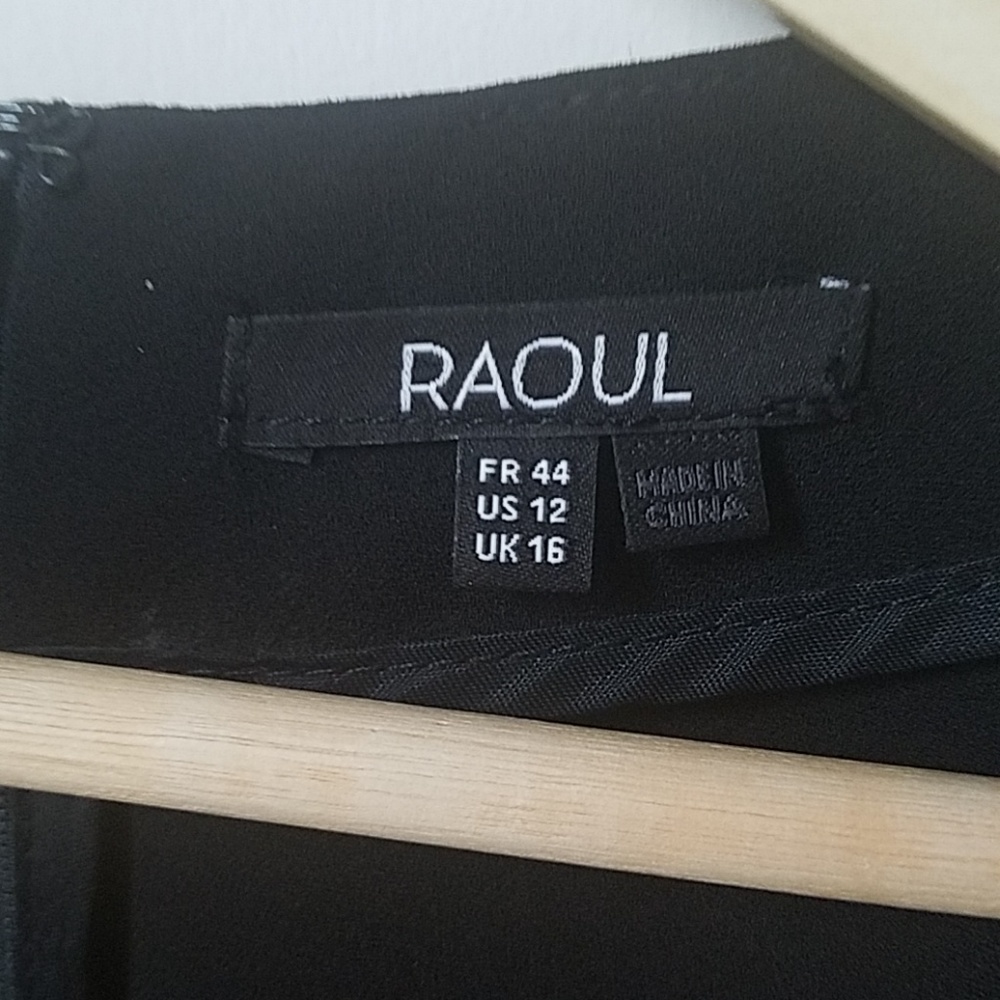NWOT Raoul Black Asymmetrical Neck Sheath Dress - Picture 4 of 8